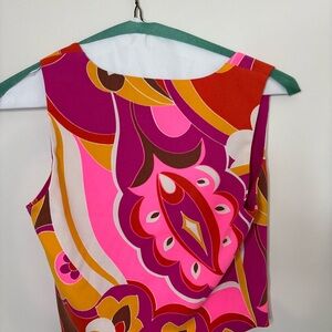 Express Pink and Orange Patterned Blouse